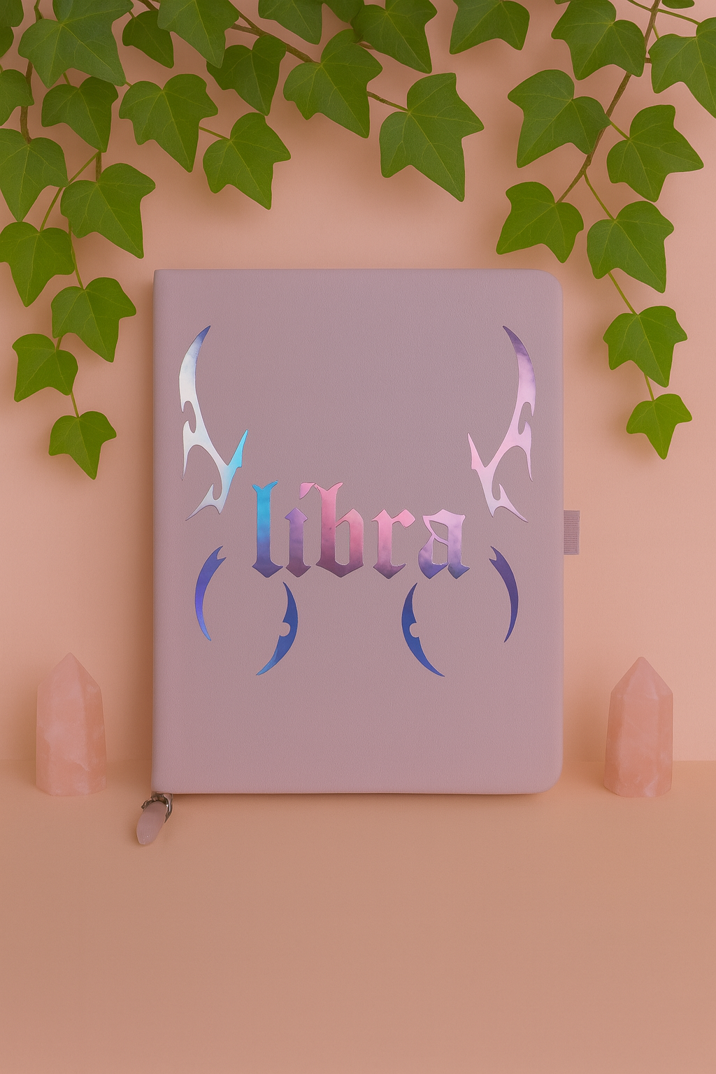libra zodiac journal with crystal bookmark