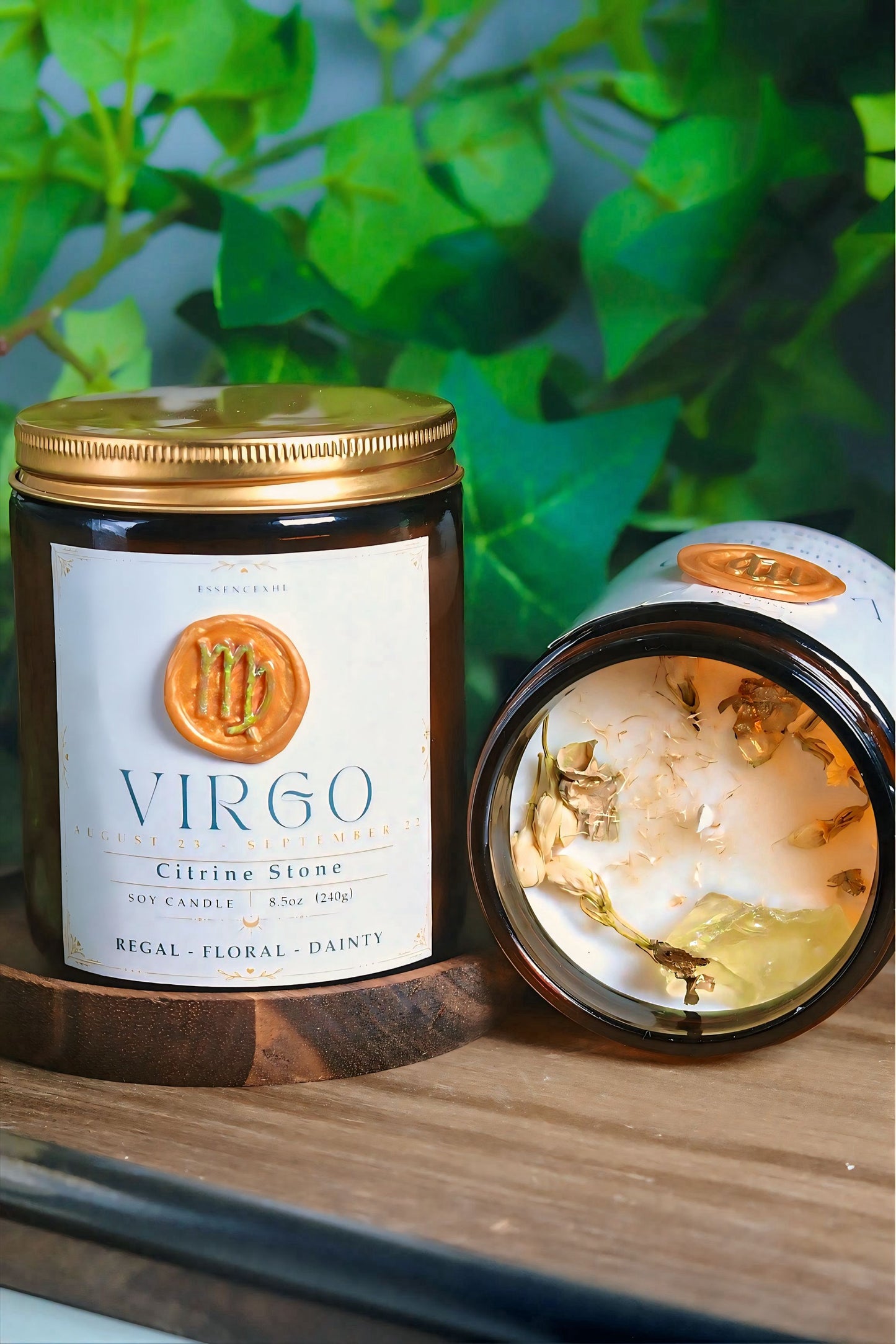 virgo crystal candle