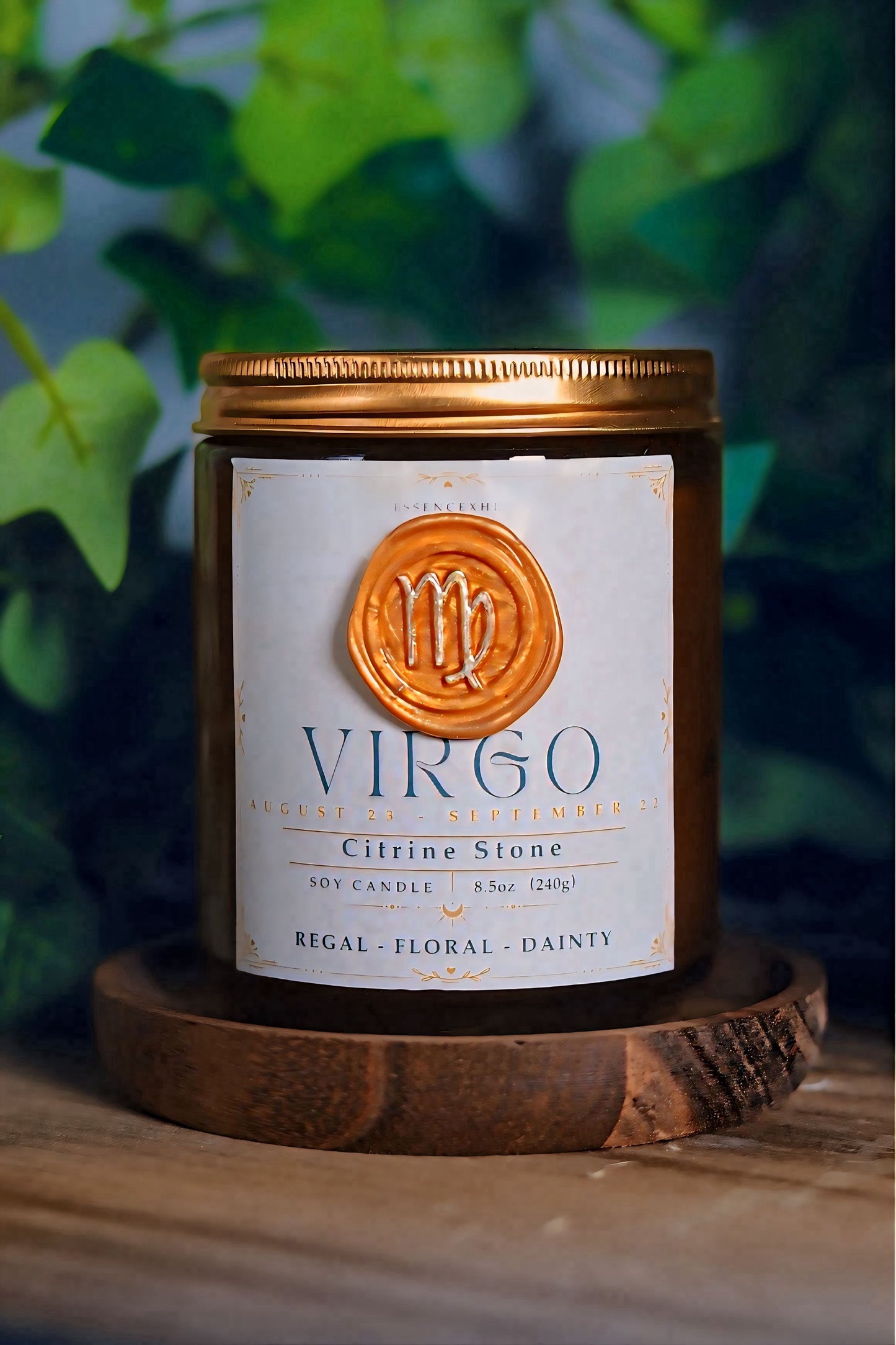 virgo crystal candle