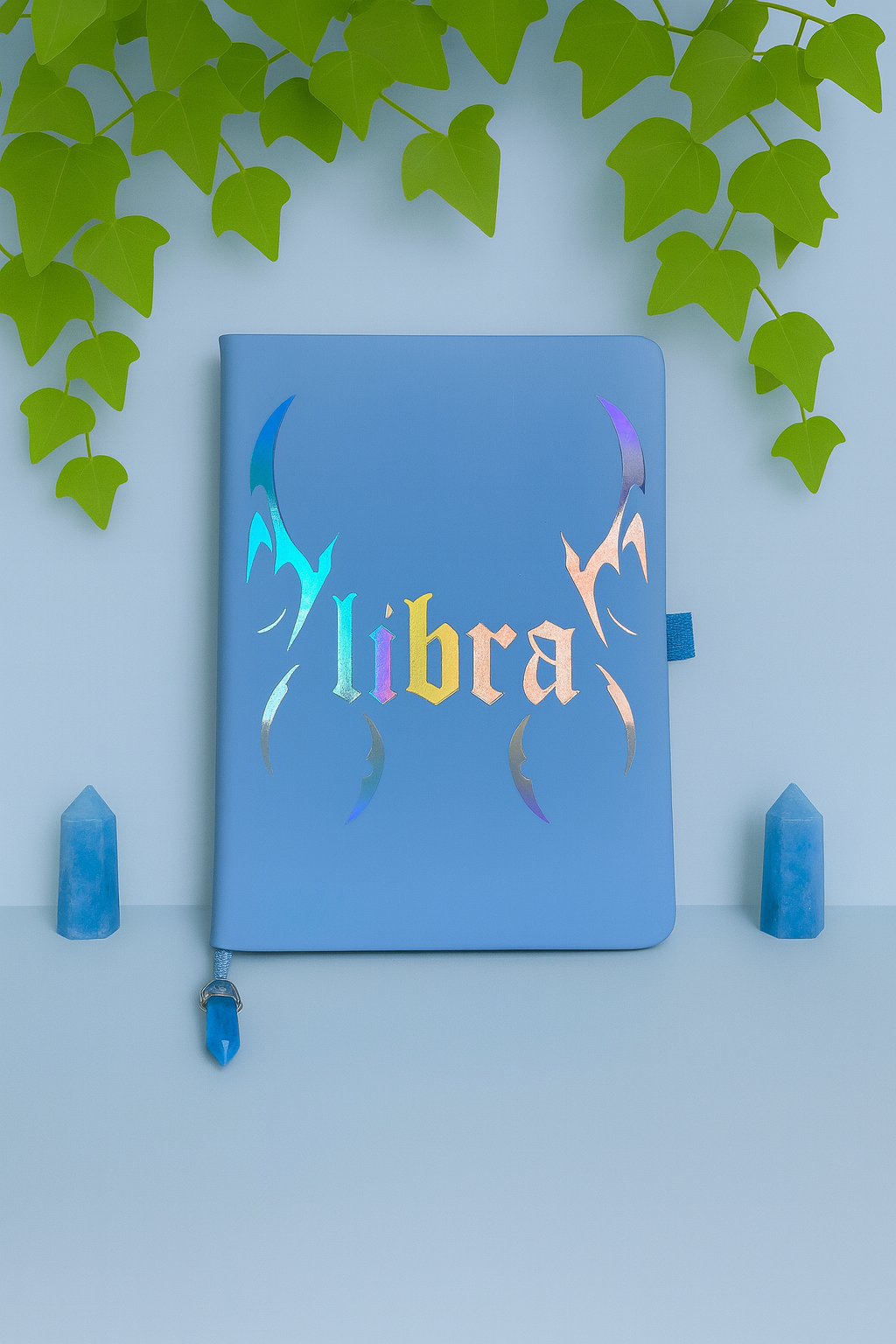libra zodiac journal with crystal bookmark