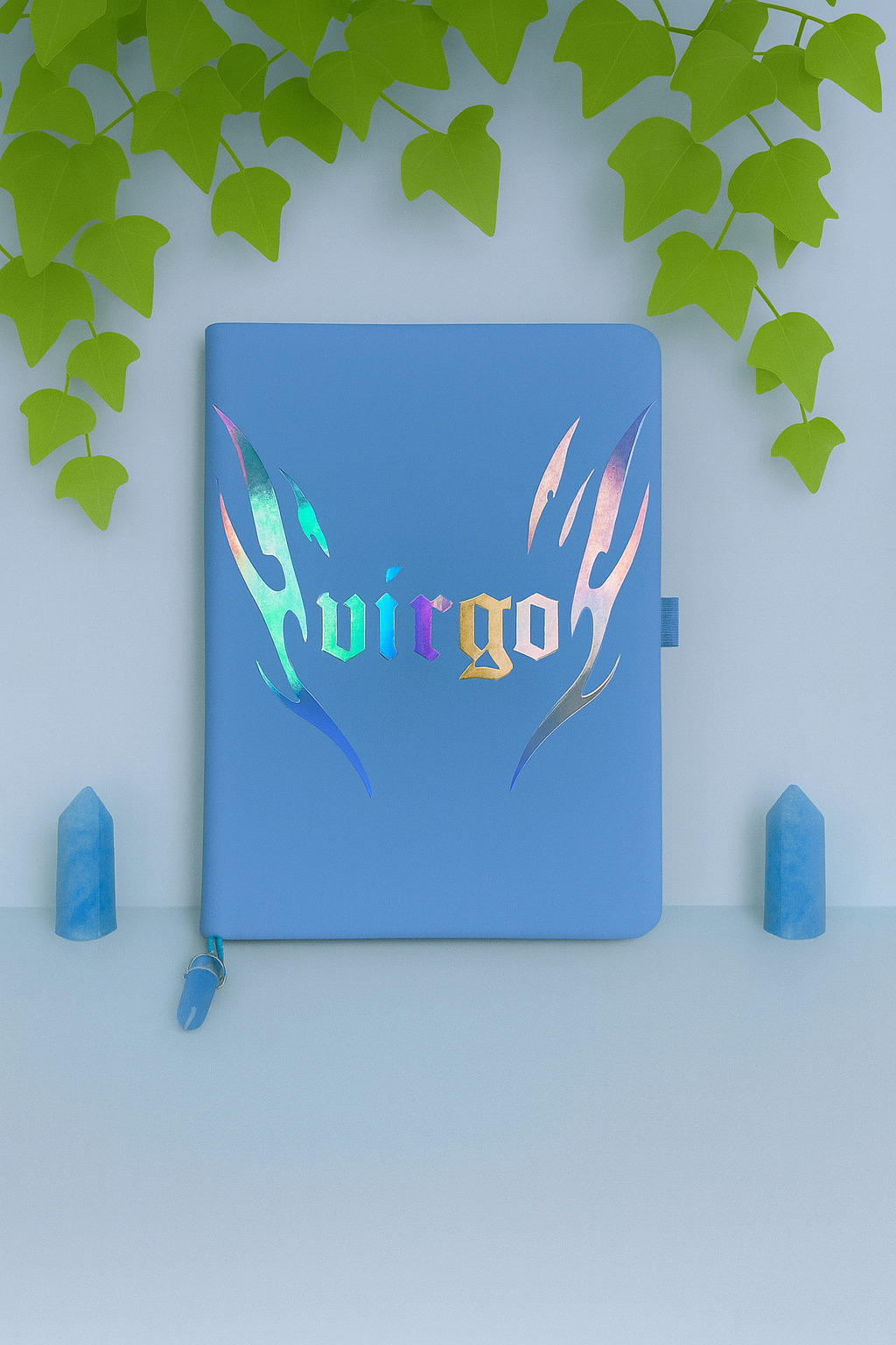 virgo zodiac journal with crystal bookmark