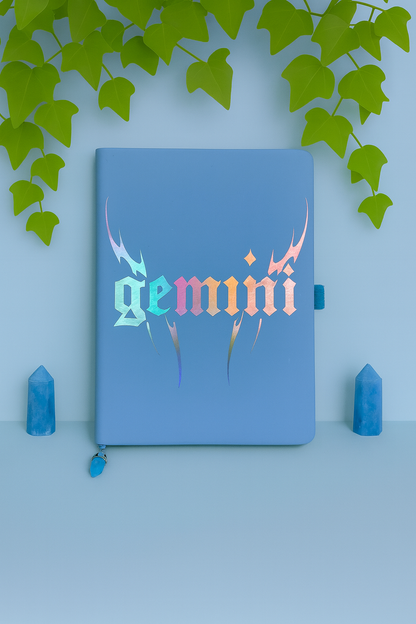 Gemini Zodiac Journal with Crystal Bookmark