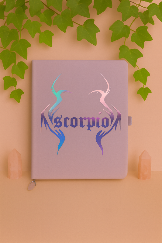 Scorpio Zodiac Journal with Crystal Bookmark