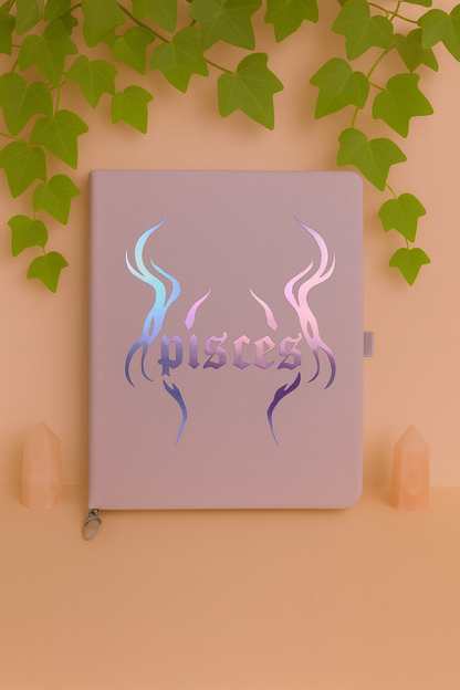 Pisces Zodiac Journal with Crystal Bookmark