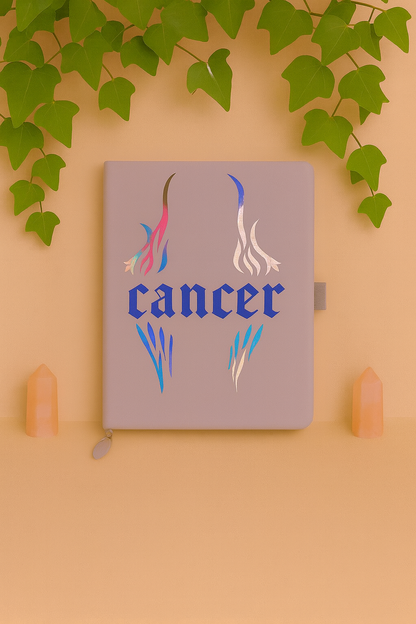Cancer Zodiac Journal with Crystal Bookmark
