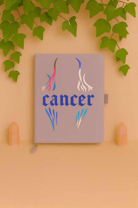 Cancer Zodiac Journal with Crystal Bookmark