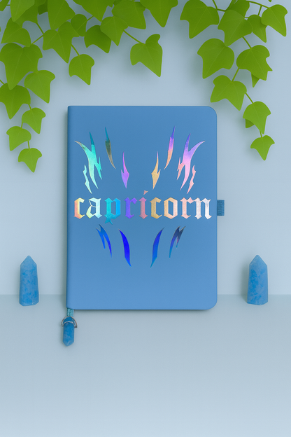 Capricorn Zodiac Journal with Crystal Bookmark