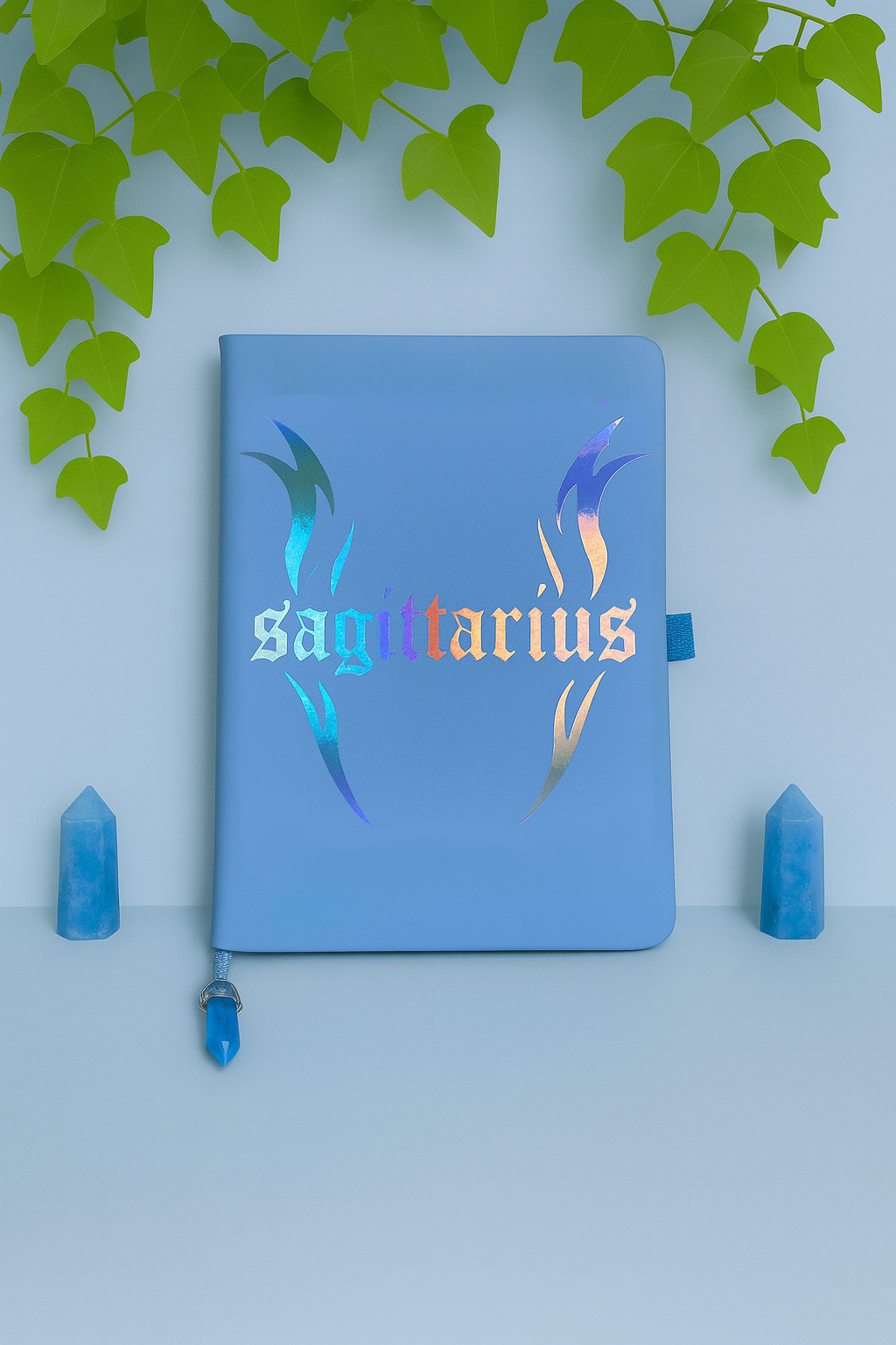 sagittarius zodiac journal with crystal bookmark