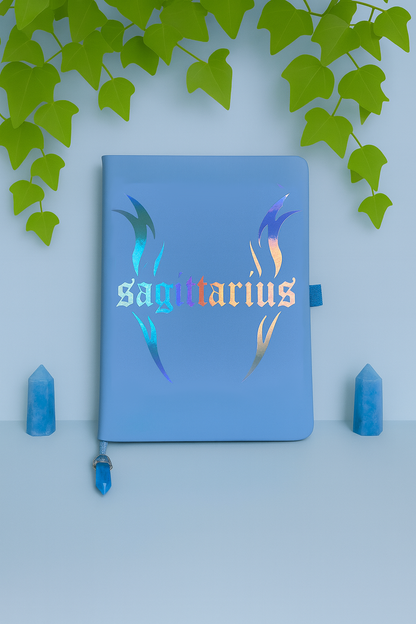 Sagittarius Zodiac Journal with Crystal Bookmark
