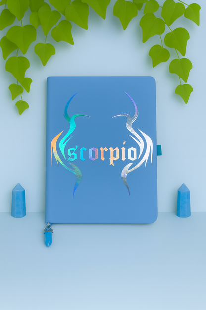 Scorpio Zodiac Journal with Crystal Bookmark