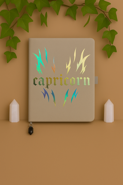 Capricorn Zodiac Journal with Crystal Bookmark