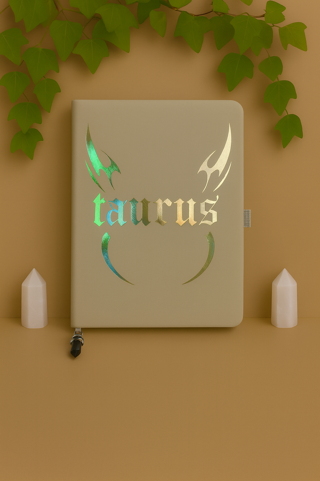 taurus zodiac journal with crystal bookmark