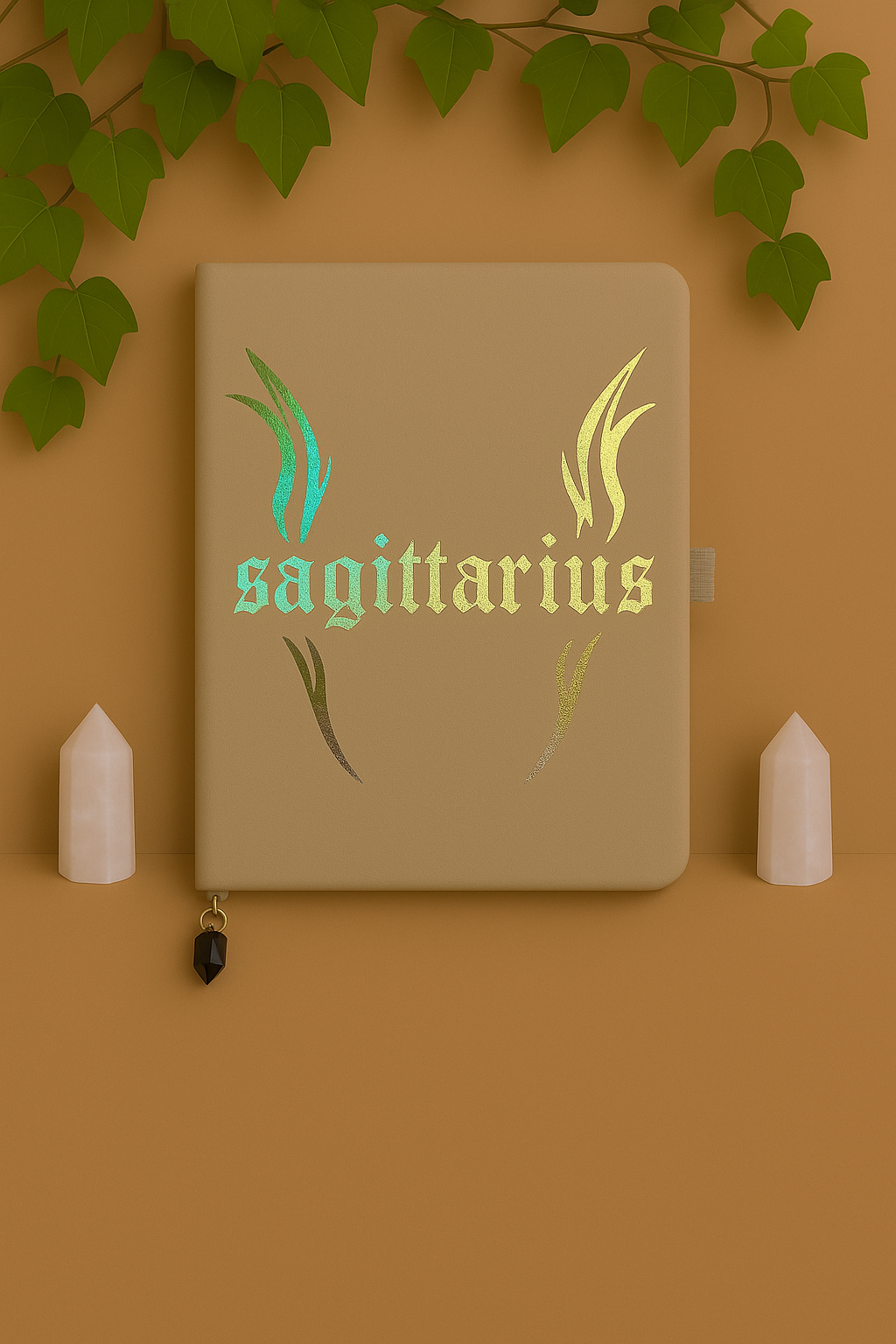sagittarius zodiac journal with crystal bookmark