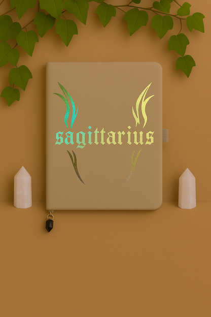 Sagittarius Zodiac Journal with Crystal Bookmark