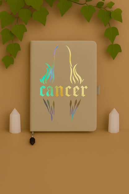 Cancer Zodiac Journal with Crystal Bookmark