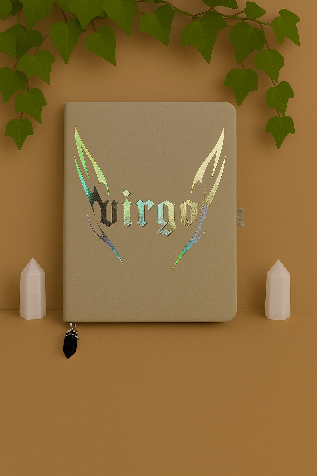 virgo zodiac journal with crystal bookmark